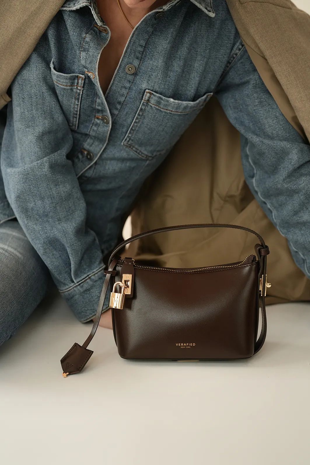 Mini Gold Chocolate Hobo Bag (Pre-Order Only. Will Ship Late Feb.)