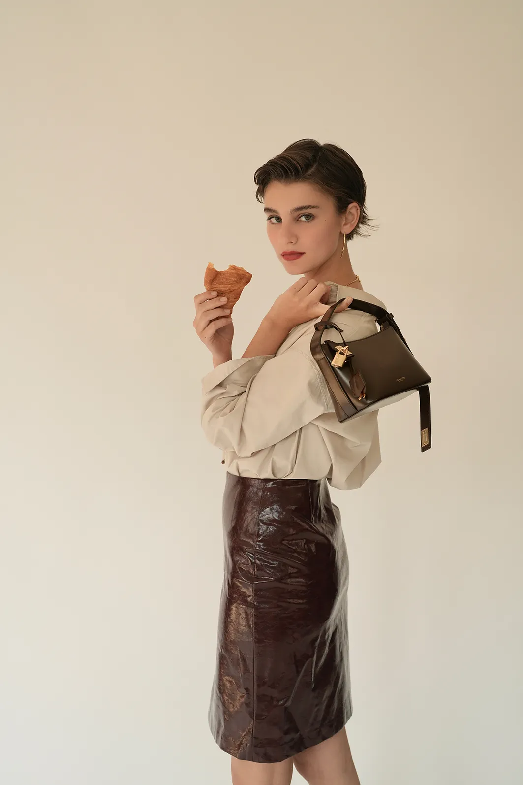 Mini Gold Chocolate Hobo Bag (Pre-Order Only. Will Ship Late Feb.)