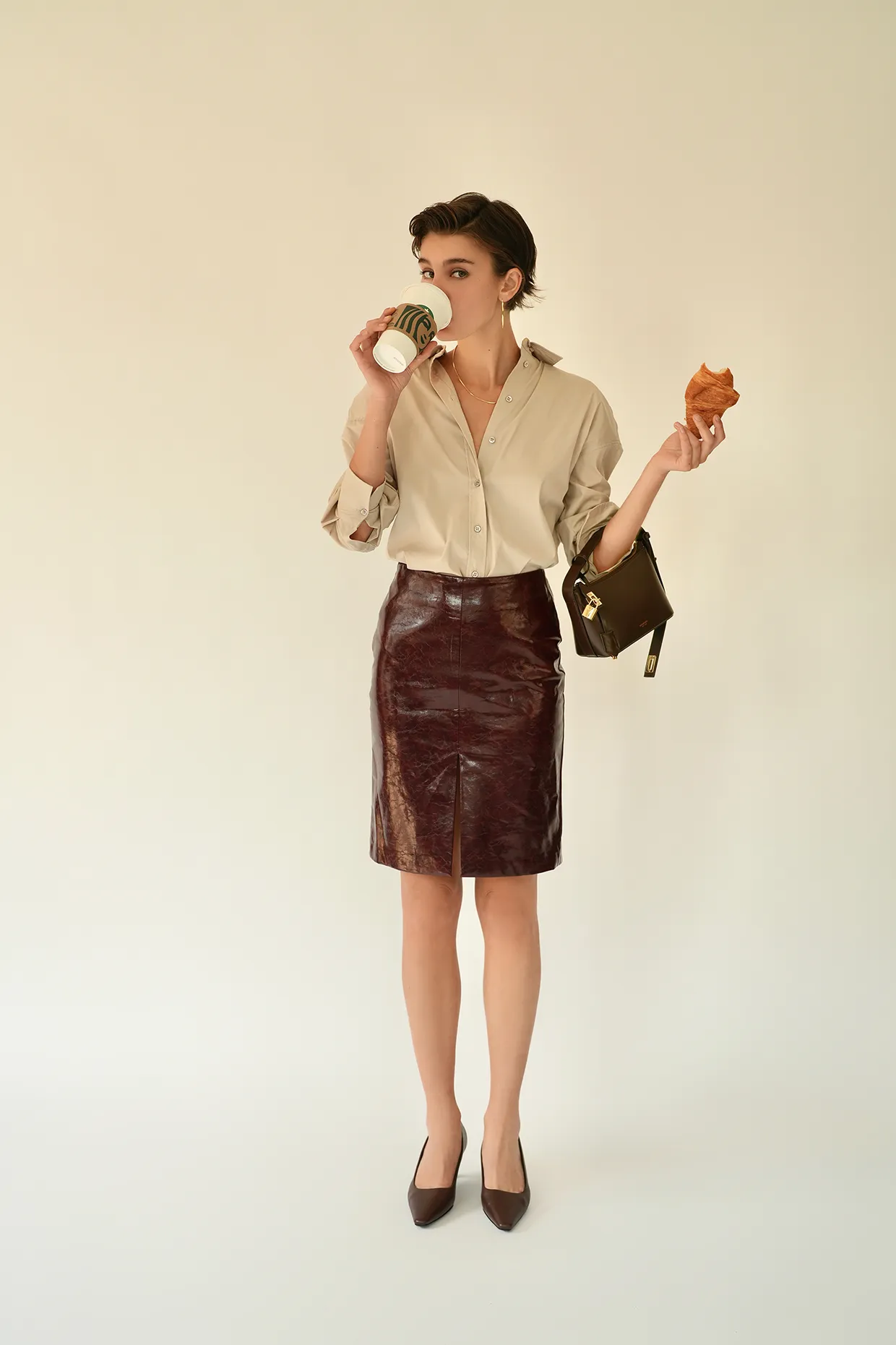 Mini Gold Chocolate Hobo Bag (Pre-Order Only. Will Ship Late Feb.)