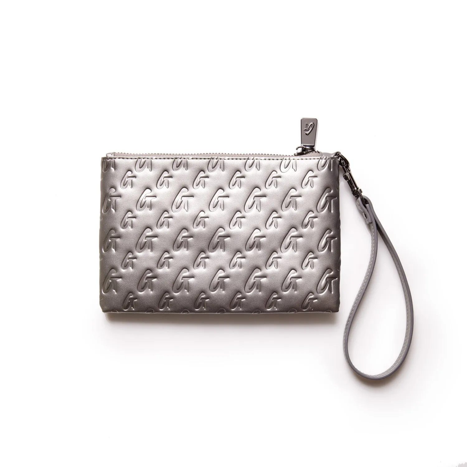 MINI MONOGRAM GUNMETAL WRISTLET - PLATINUM