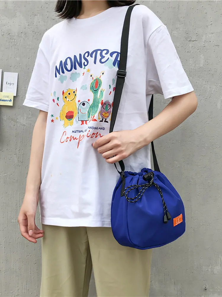 Minimalist Drawstring Bucket Bag