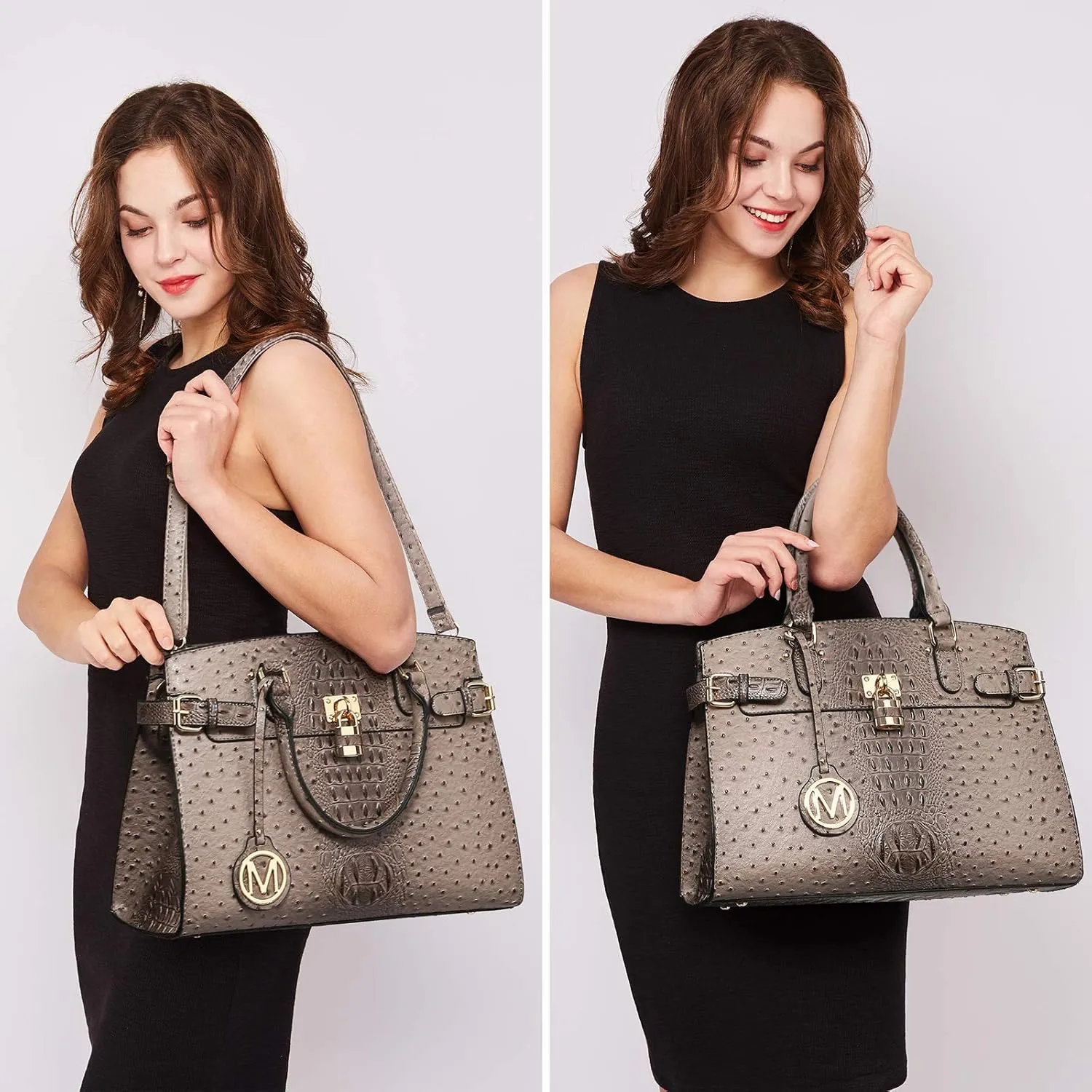 MKP Women Fashion Satchel Handbags and Purses Ladies Top Handle Tote Work Shoulder Bags with Matching Wristlet Wallet