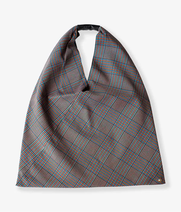 MM6 MAISON MARGIELA/TARTAN WOOL JAPANESE TOTE BAG(ORANGE×BLUE)