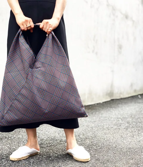 MM6 MAISON MARGIELA/TARTAN WOOL JAPANESE TOTE BAG(ORANGE×BLUE)