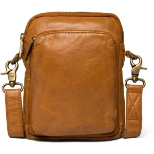 Mobile bag in delicious leather quality / 15818 - Cognac