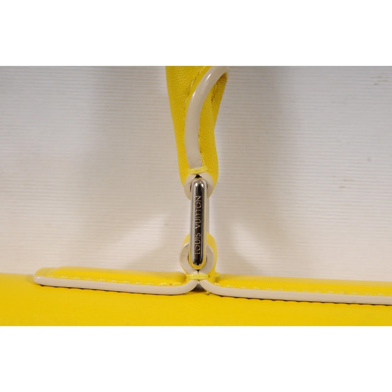 Mosaic Envelope Top Handle Bag Yellow White Damier Leather