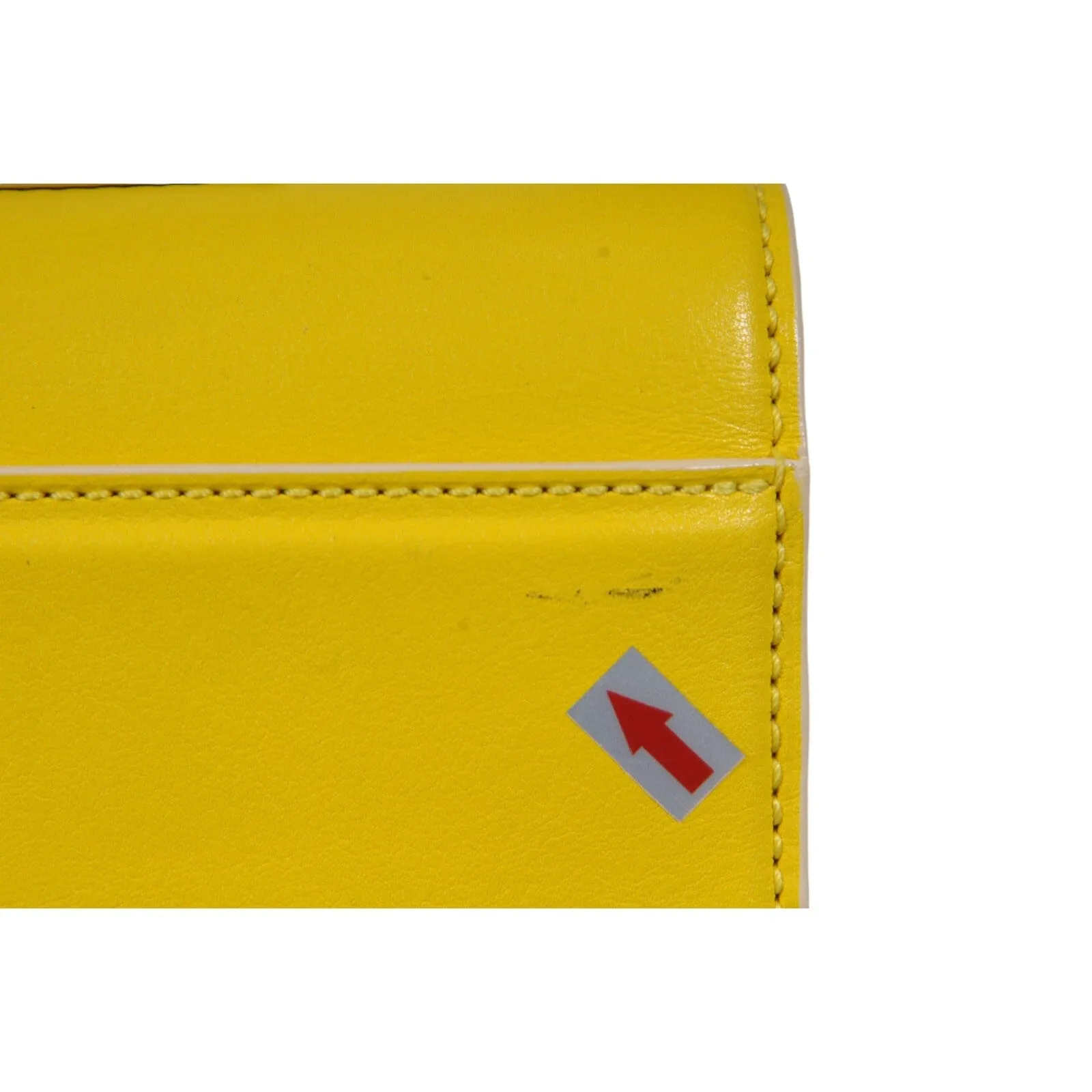 Mosaic Envelope Top Handle Bag Yellow White Damier Leather