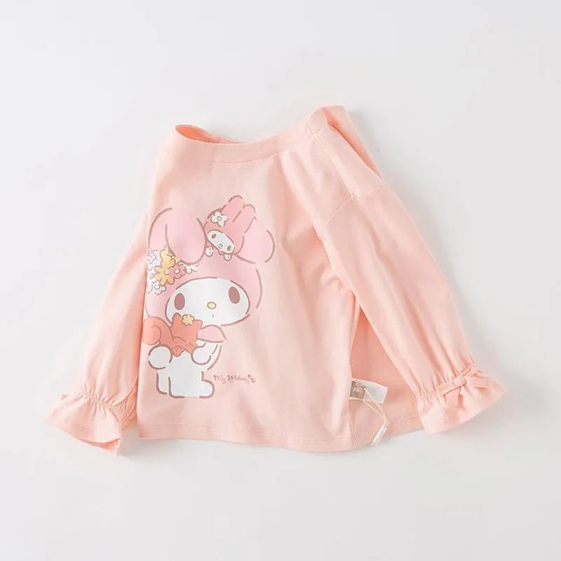 My Melody Long Sleeve Girl Bowknot Cuff Pink Tee
