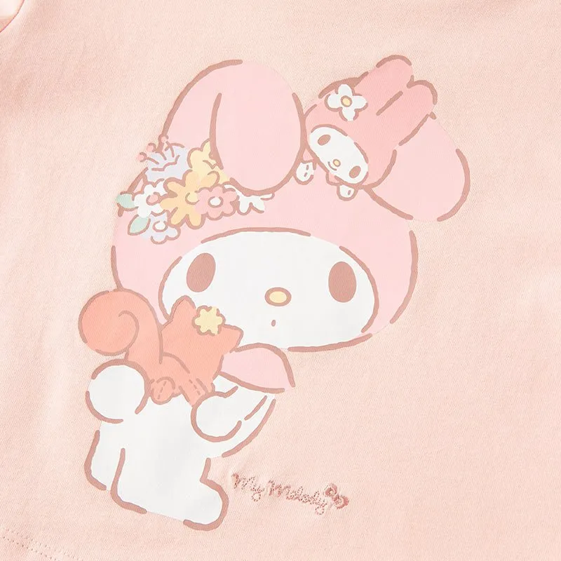 My Melody Long Sleeve Girl Bowknot Cuff Pink Tee