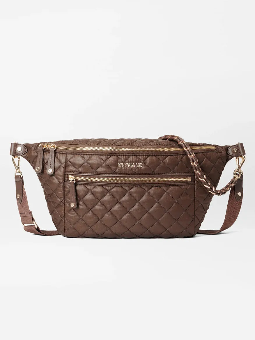 MZ Wallace Crosby Crossbody Sling Bag in Walnut Oxford