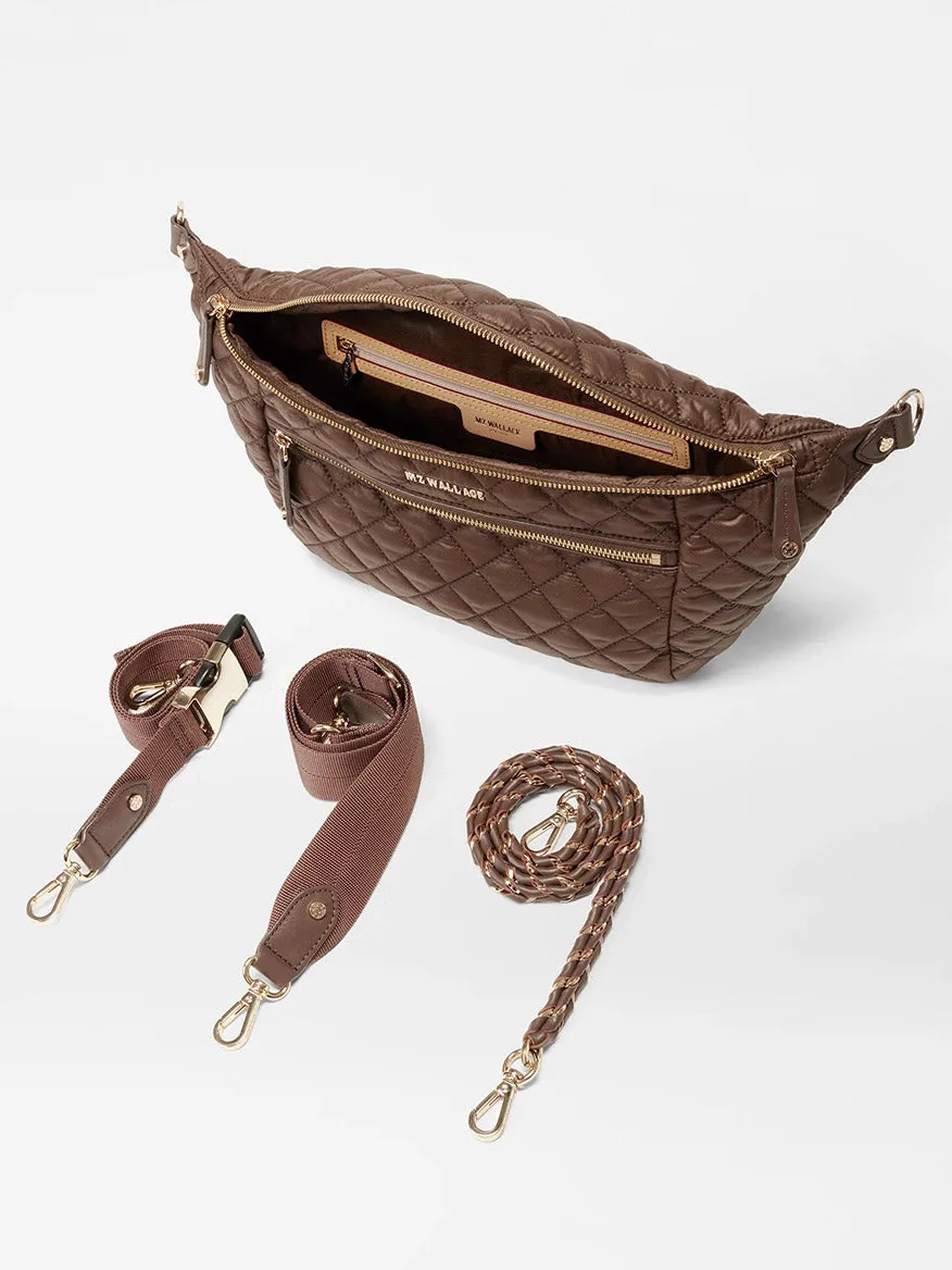 MZ Wallace Crosby Crossbody Sling Bag in Walnut Oxford