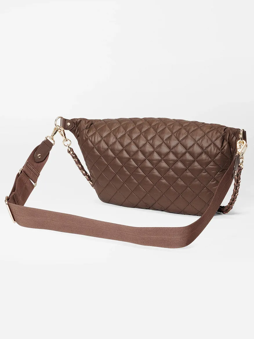 MZ Wallace Crosby Crossbody Sling Bag in Walnut Oxford
