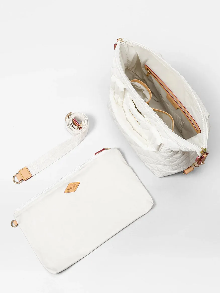 MZ Wallace Small Sutton Deluxe in Chalk Liquid Oxford