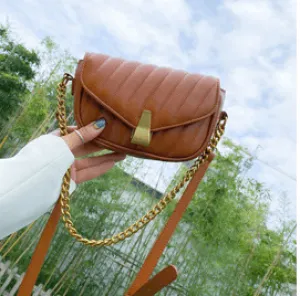 Net Red Korean Wide Shoulder Strap One Shoulder Crossbody Saddle Bag