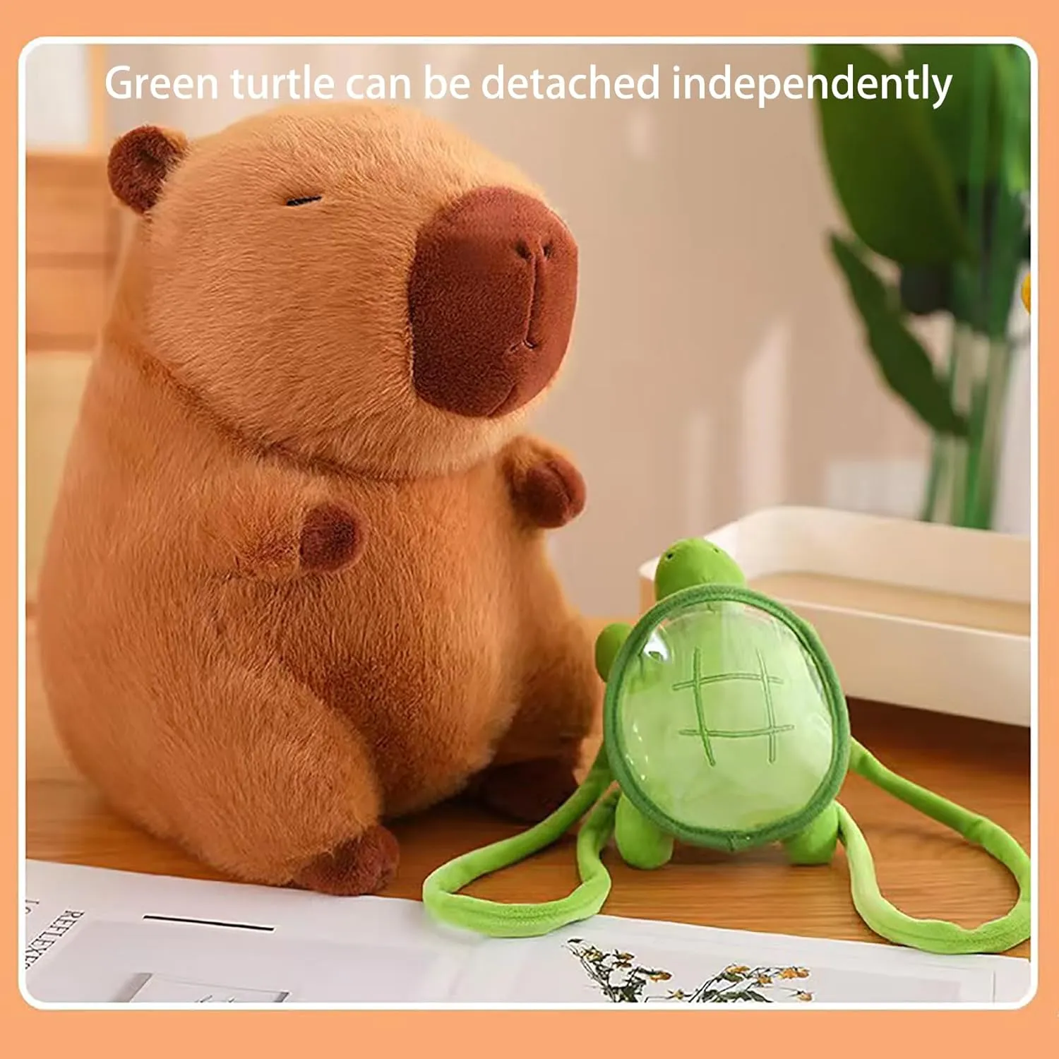 NEW Cute Cartoon Capybara Plush Toy with Turtle Backpack, Capybara Plush Toy, Super Soft Capybara Plush Doll Gifts Pillow, Girls Boys Adult Home Decor - 9in/23cm