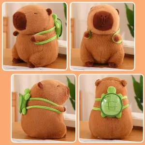 NEW Cute Cartoon Capybara Plush Toy with Turtle Backpack, Capybara Plush Toy, Super Soft Capybara Plush Doll Gifts Pillow, Girls Boys Adult Home Decor - 9in/23cm