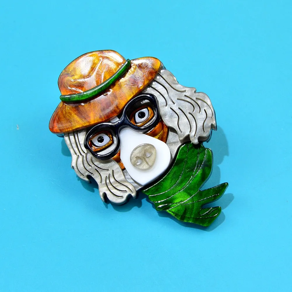 New Japanese Anime Dog Brooch Pins Cute Cartoon Acrylic Acetate Fiber Brooches