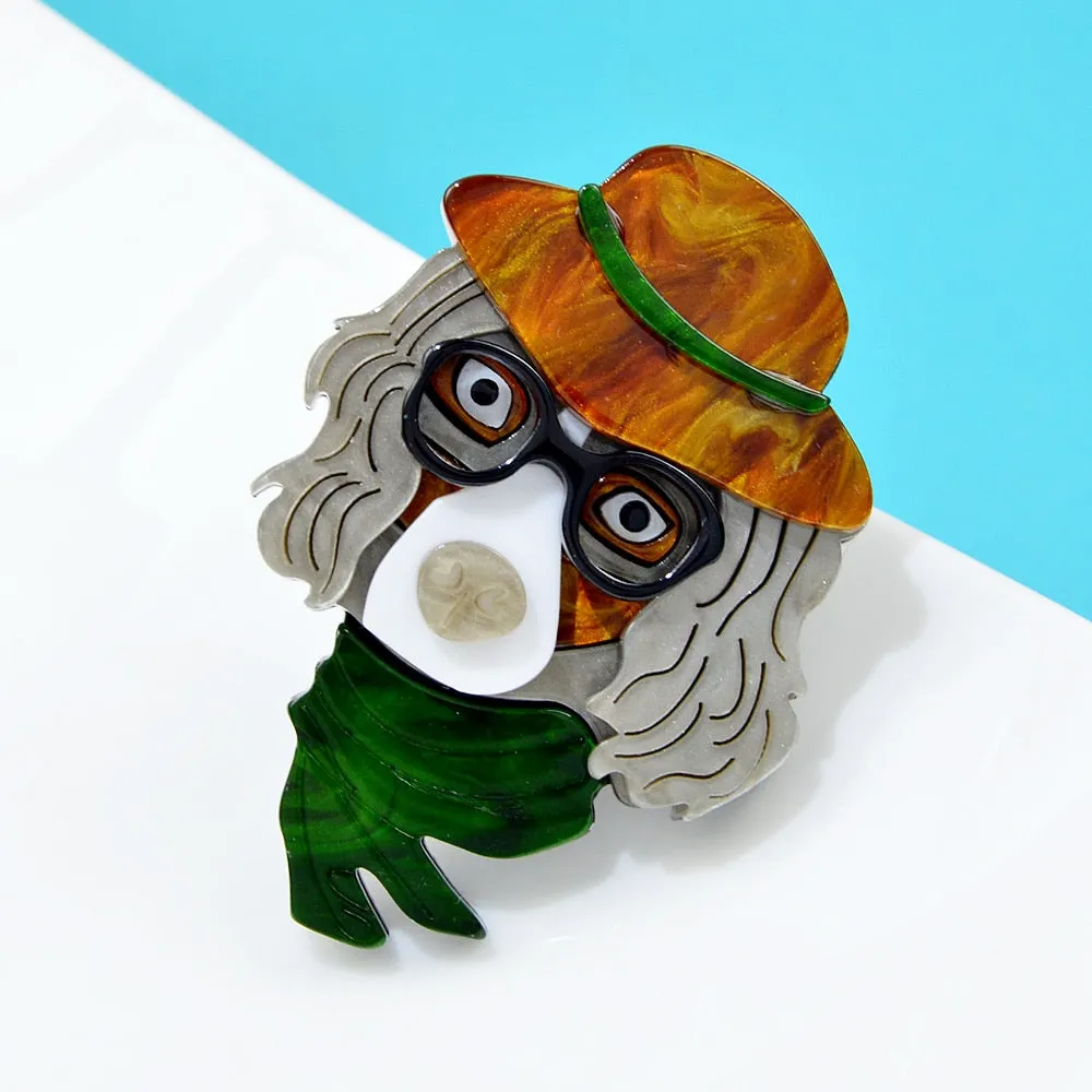 New Japanese Anime Dog Brooch Pins Cute Cartoon Acrylic Acetate Fiber Brooches