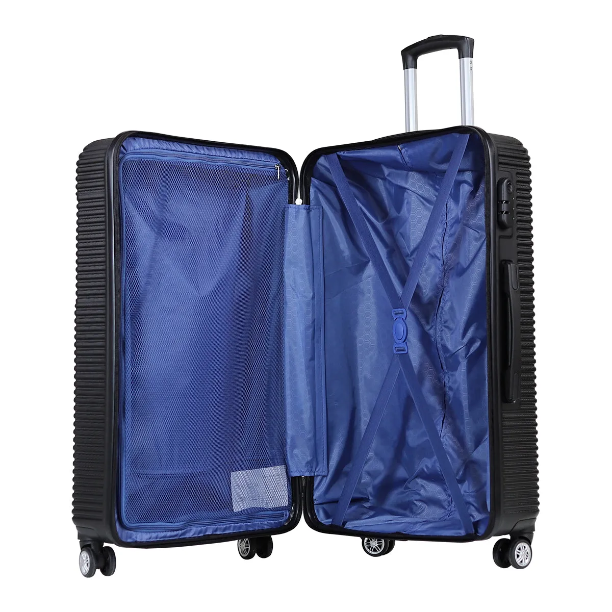 Newcom 24" (60 cm) Hard Shell Trolley Suitcase - Black
