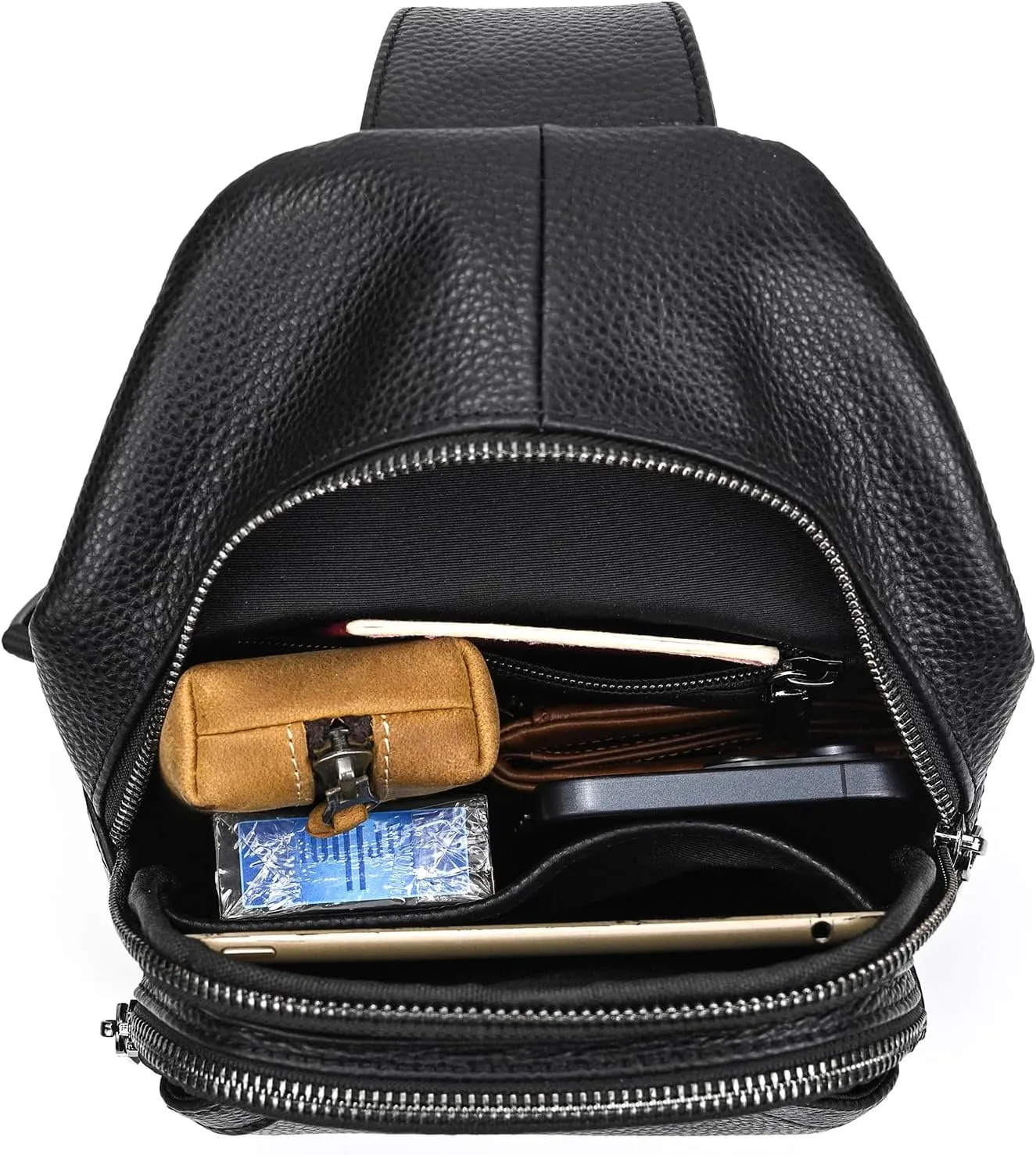 newsbirds Sling Bag Leather Shoulder Bag Chest Bag Shoulder Bag Men's Bum Bag Backpack Daypacks