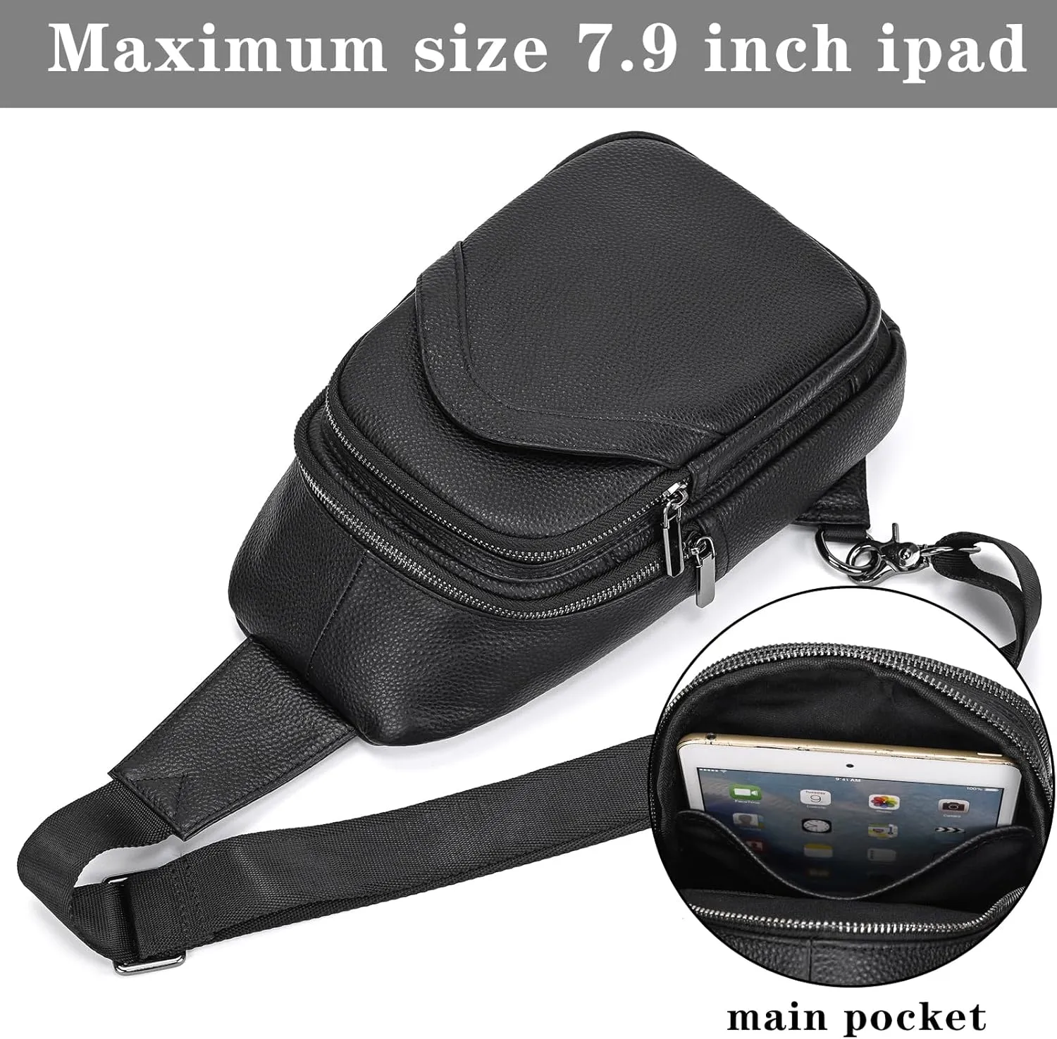 newsbirds Sling Bag Leather Shoulder Bag Chest Bag Shoulder Bag Men's Bum Bag Backpack Daypacks