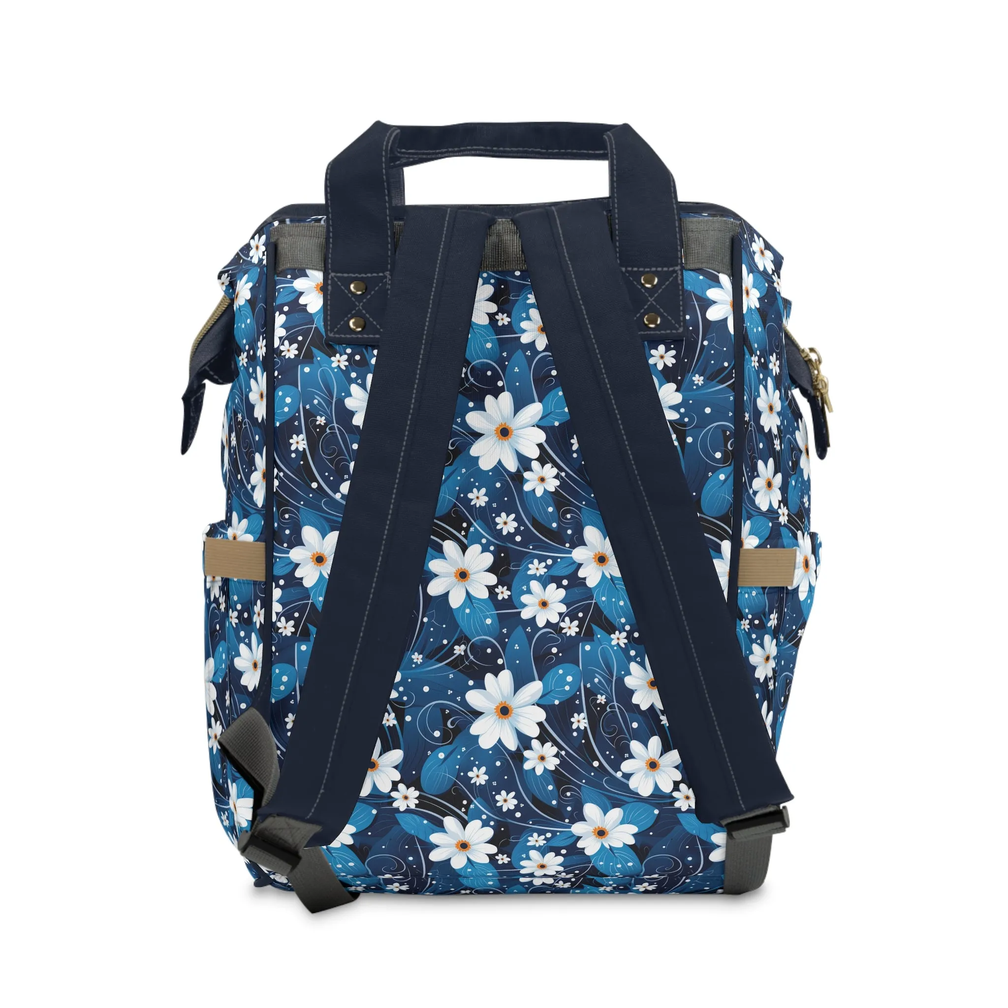 Nighttime Daisies in the Moon's Gentle Glow Multifunctional Diaper Backpack