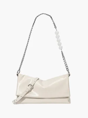 Noelle | Sleek Shoulder Bag with Chain and Pearl Detail