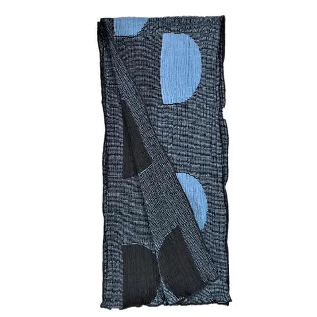NUNO Narrow Scarf: "Pockets" (Lapis/Black)