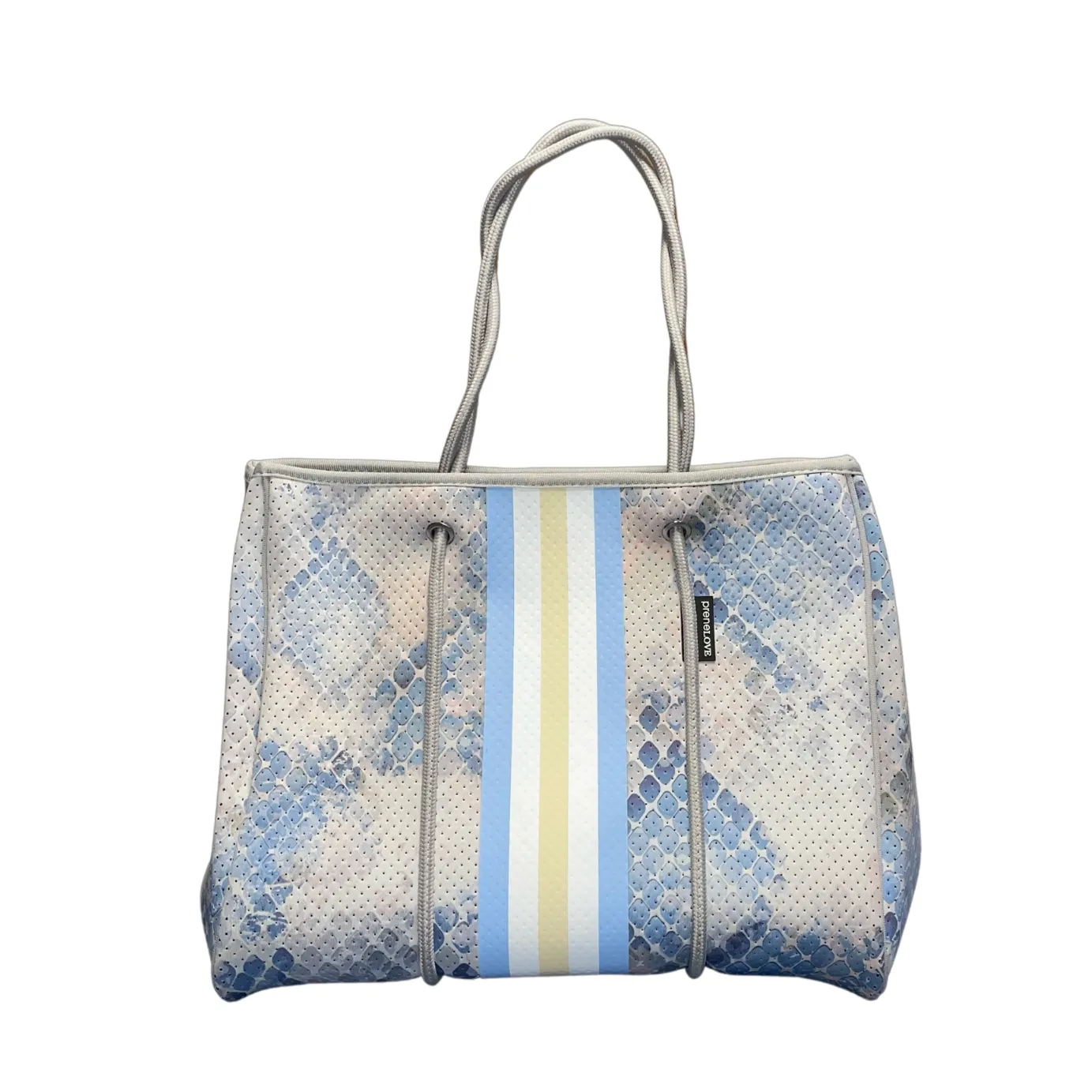 Oversized Neoprene Blue Watercolor Tote
