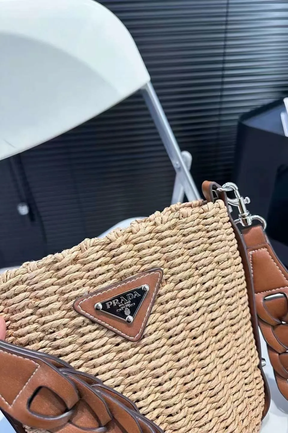 P Woven Bucket Bag