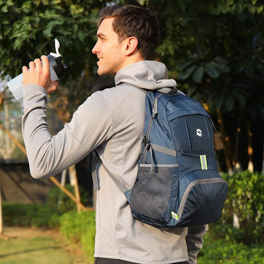 Packable Travel Hiking Backpack Daypack, Ultra Lightweight 35L Large Capacity Water Resistant Hiking Daypacks with Reflective Stripe Foldable Travel & Camping Backpack Casual Daypacks for Men & Women