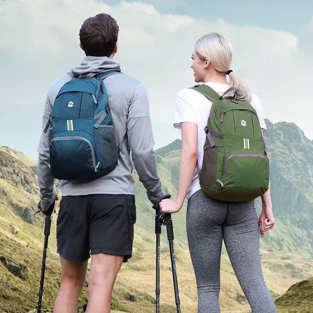 Packable Travel Hiking Backpack Daypack, Ultra Lightweight 35L Large Capacity Water Resistant Hiking Daypacks with Reflective Stripe Foldable Travel & Camping Backpack Casual Daypacks for Men & Women