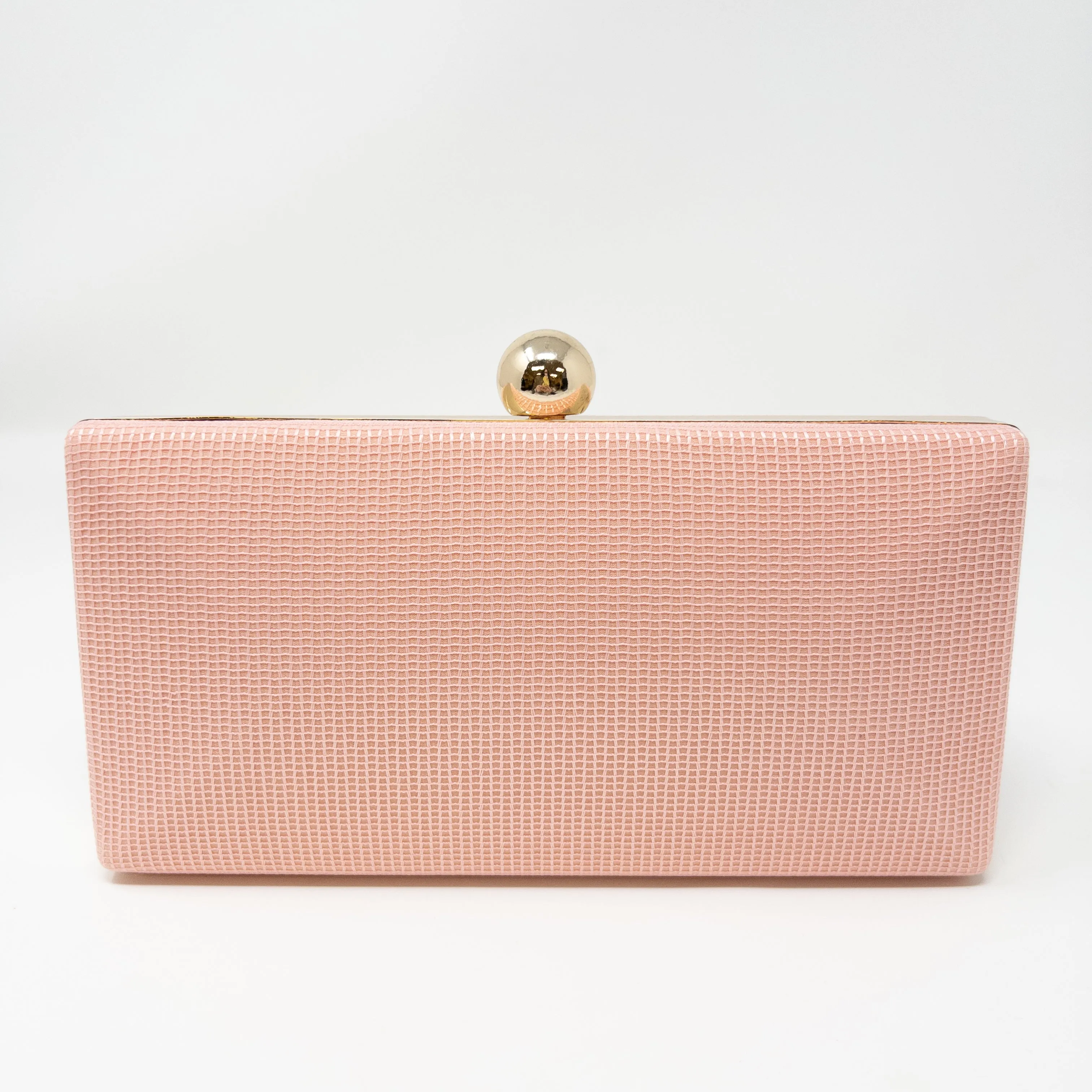 Pale Coral Shimmer Clutch Bag