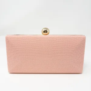Pale Coral Shimmer Clutch Bag
