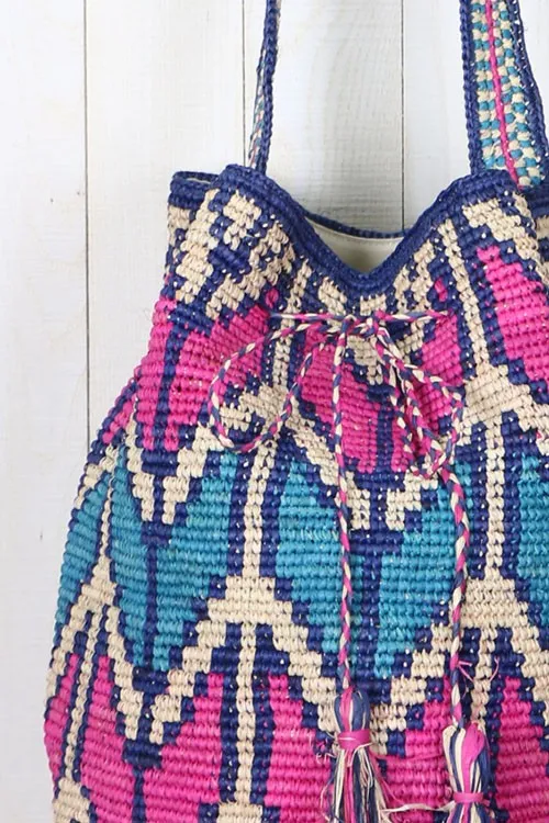 Patterned Drawstring Bag