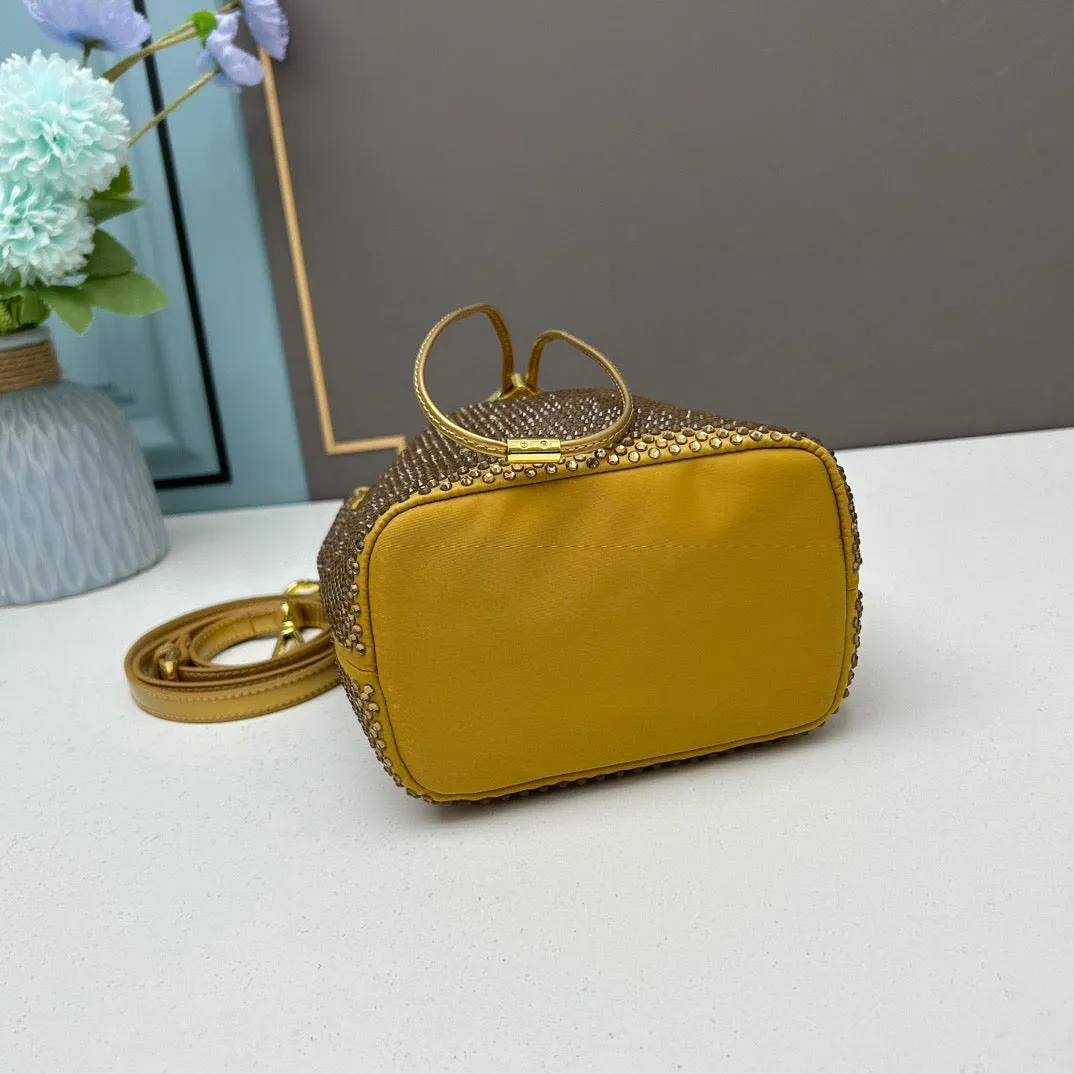 PD221 Satin Mini-bag with Crystals / 7.7x3.9x6.1inch