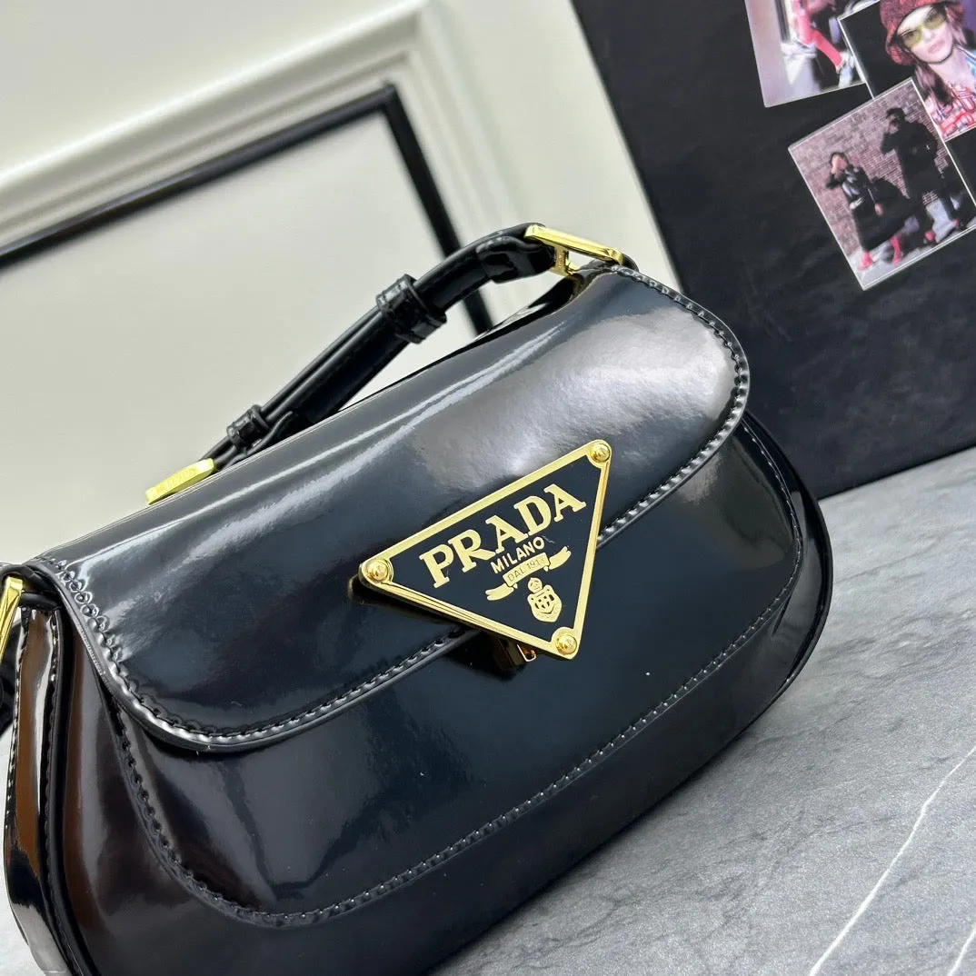 PD254 Prada Emblème Leather Bag / 9.4x4.3x1.5inch