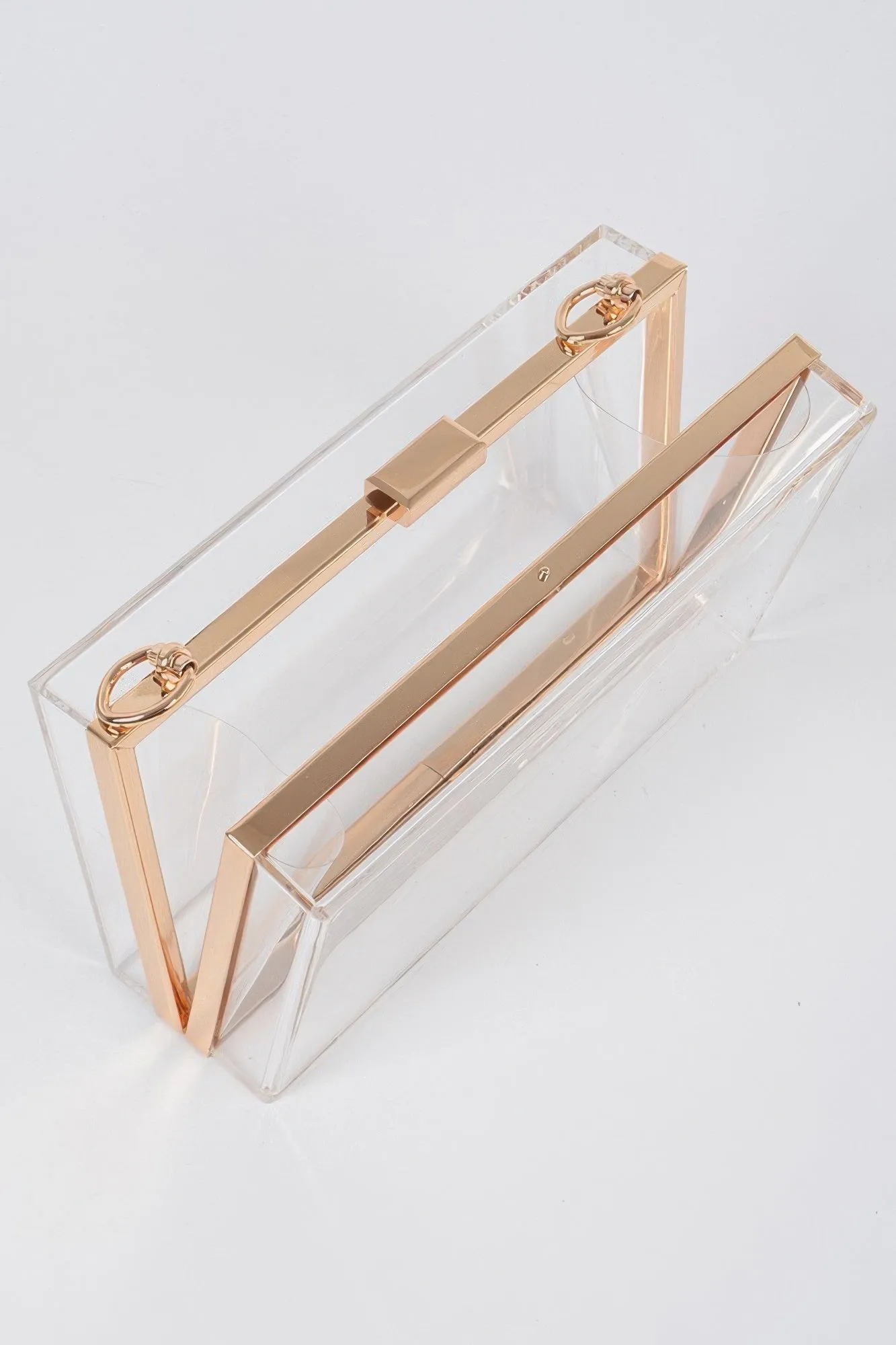 Pearl Handle Transparent Frame Clutch