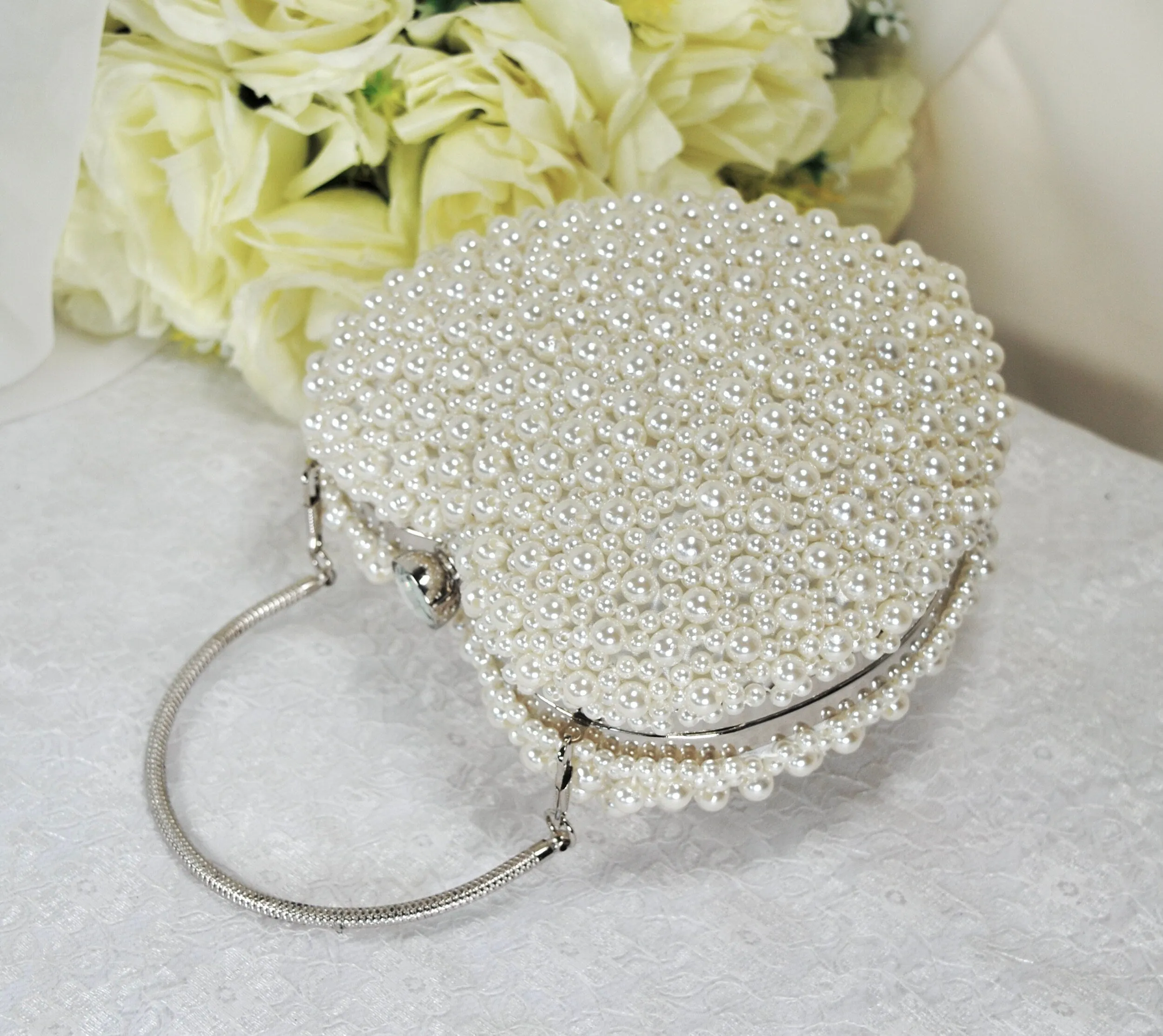 Pearl Heart Bag - Ivory or White