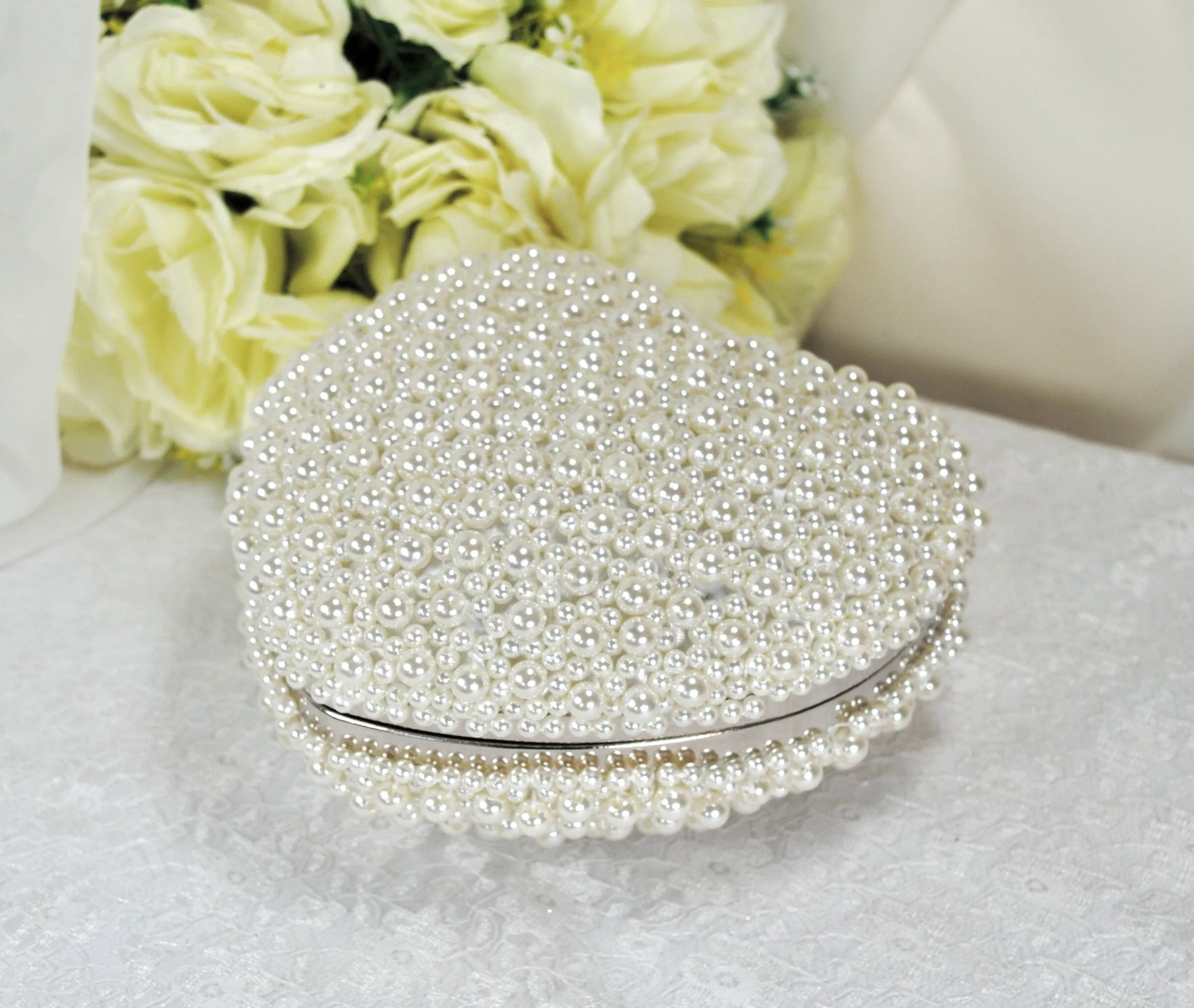 Pearl Heart Bag - Ivory or White