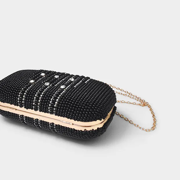 Pearl Rhinestone High-End Diamond Chain Clutch Bag