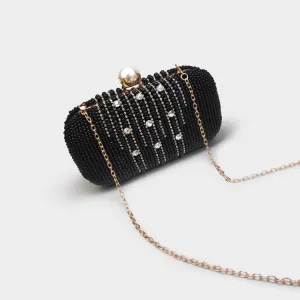 Pearl Rhinestone High-End Diamond Chain Clutch Bag