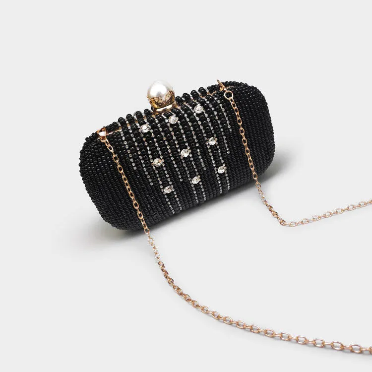 Pearl Rhinestone High-End Diamond Chain Clutch Bag