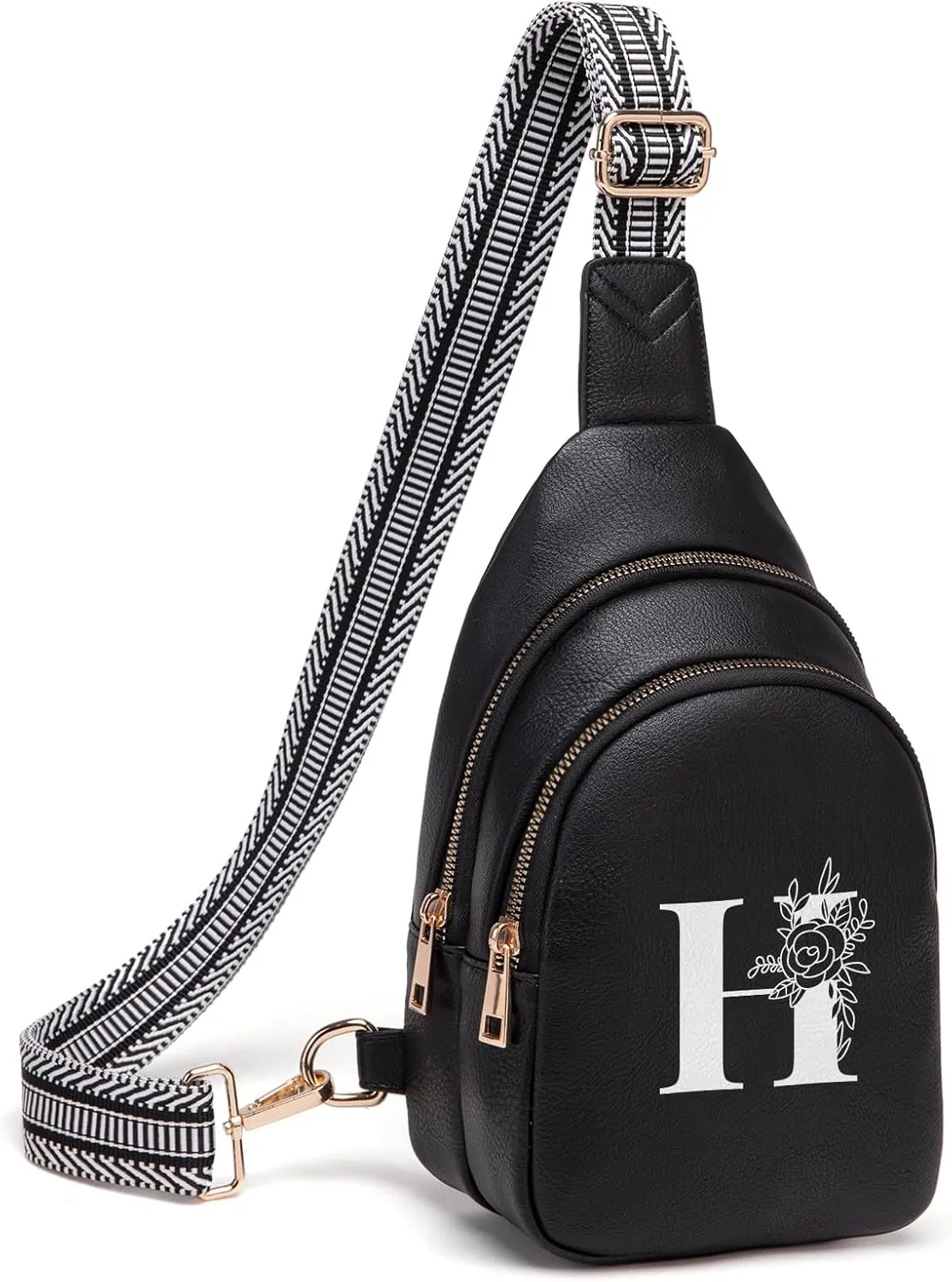 Personalized Gifts for Women Initial Sling Bag PU Leather Crossbody Bags for Women