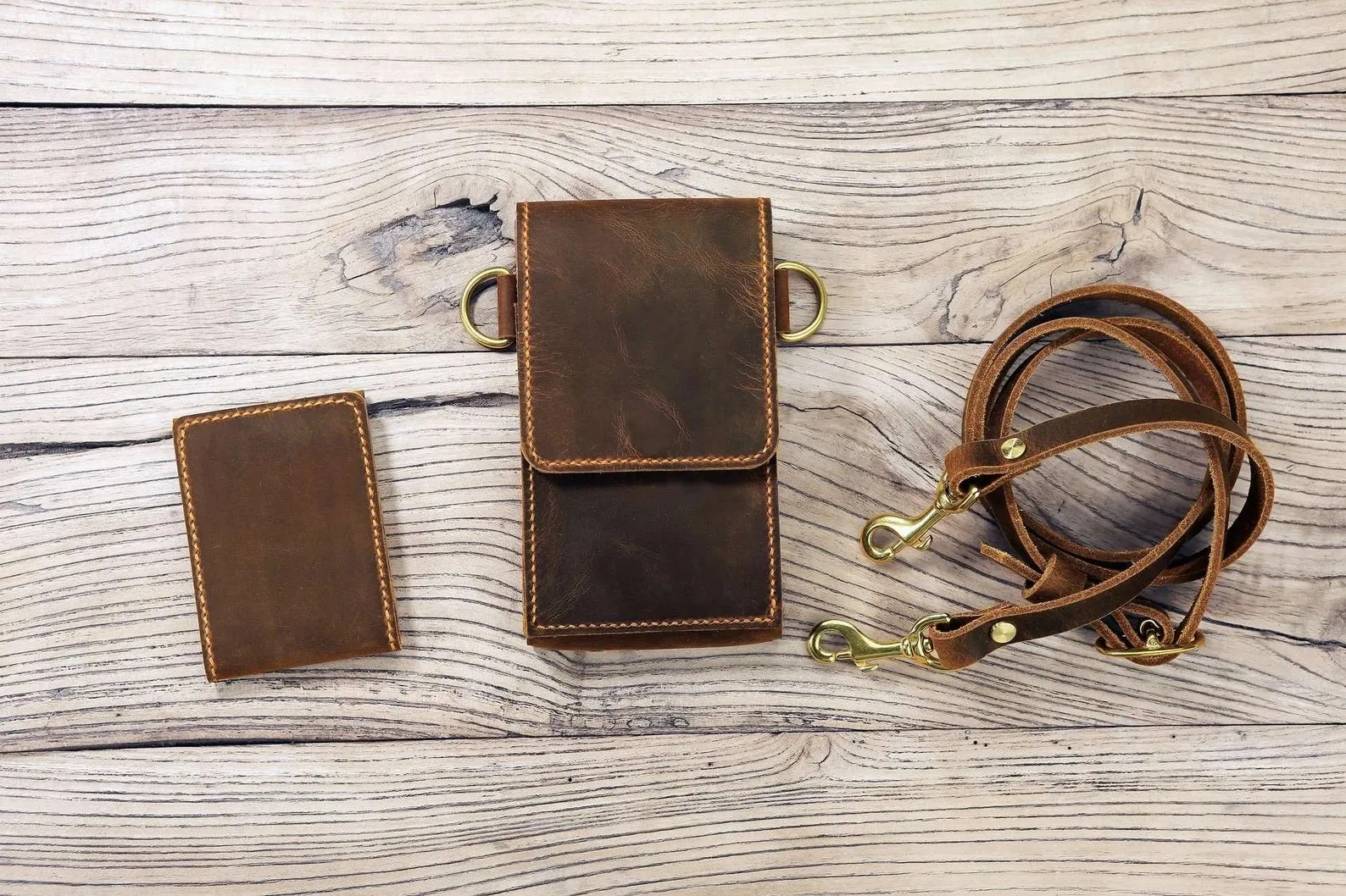 Personalized Leather crossbody Phone bag purse wallet 