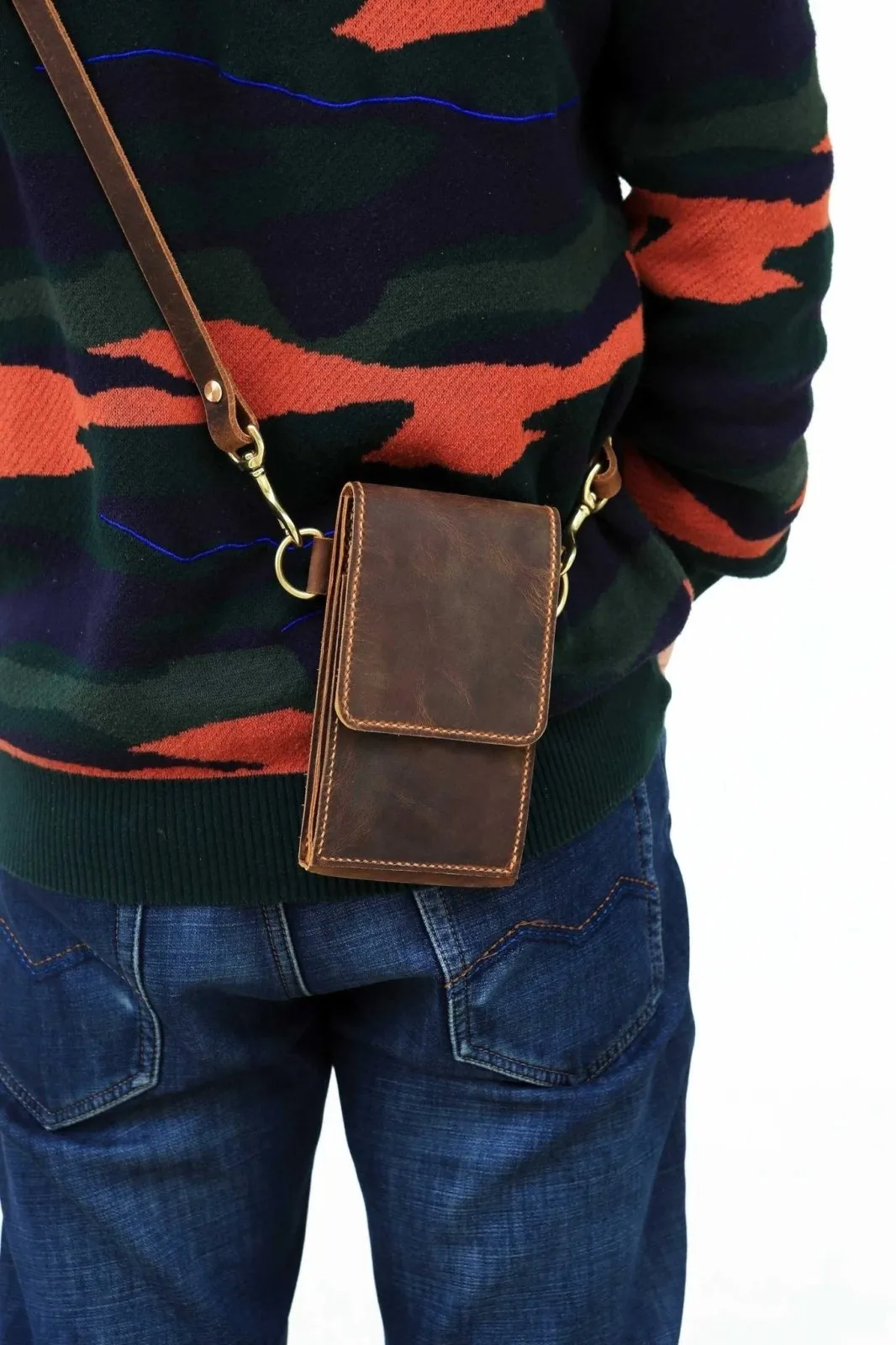 Personalized Leather crossbody Phone bag purse wallet 