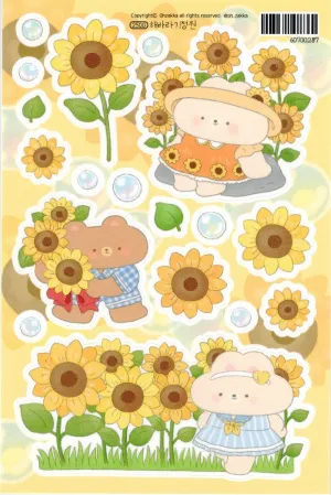 Picking Sunflowers Stickers by Ohzakka