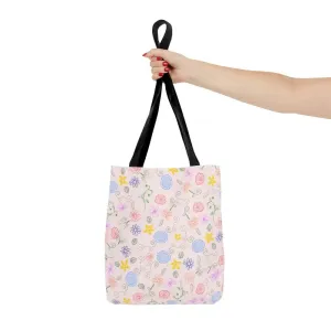 Pink Floral Pattern Tote Bag Trio