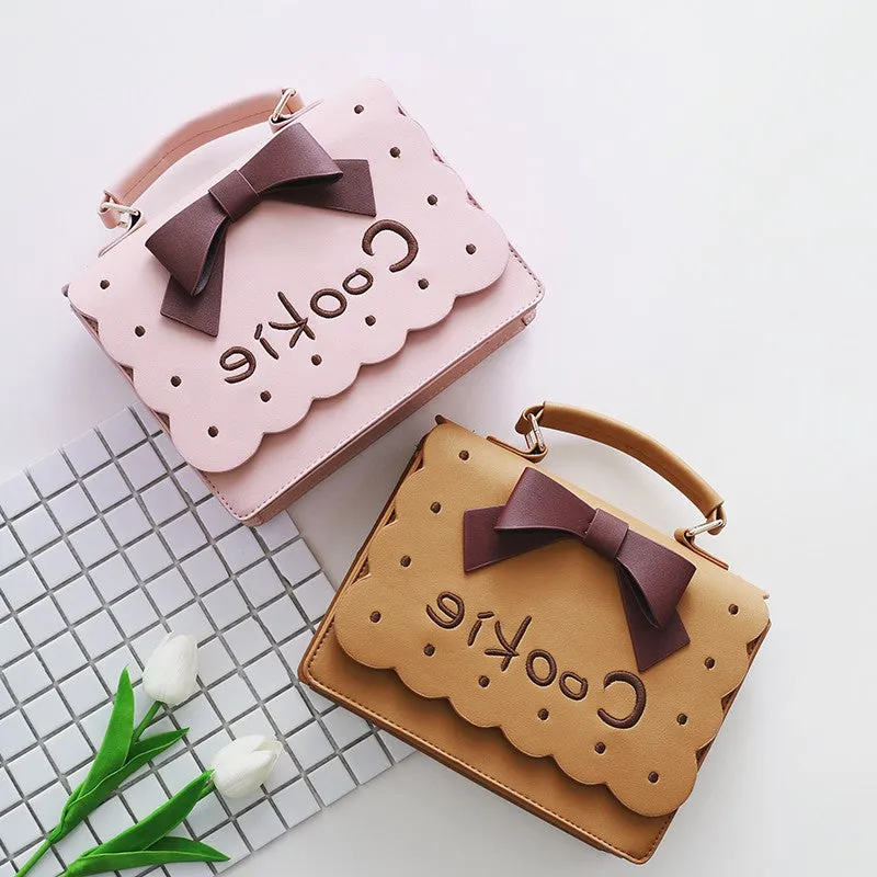 Pink/Brown Bowknot Embroidery Bag AD10956
