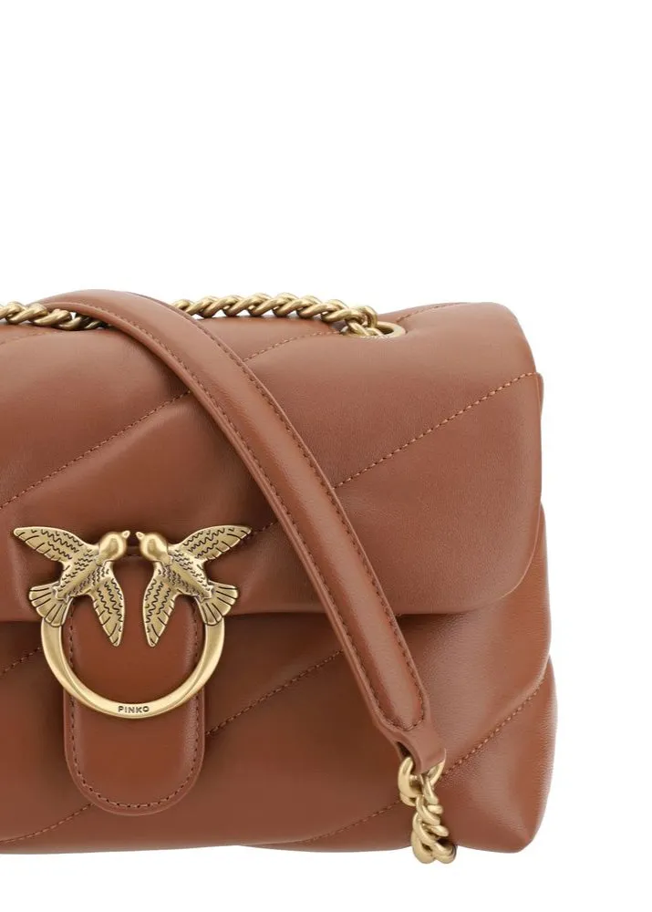 Pinko Love Classic Shoulder Bag In Brown